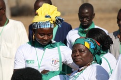 Peasant leaders, members of Via Campesina, at the opening of the conference