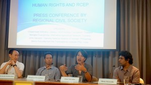 Press Conference on Human Rights and the Regional Comprehensive Economic Partnership (RCEP) in Bangkok, Thailand. Photo: APWLD