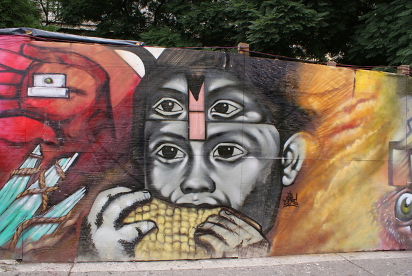 Murale célébrant le maïs dans le cadre de la lutte contre le maïs GM au Mexique. (Photo : Prometeo Lucero)