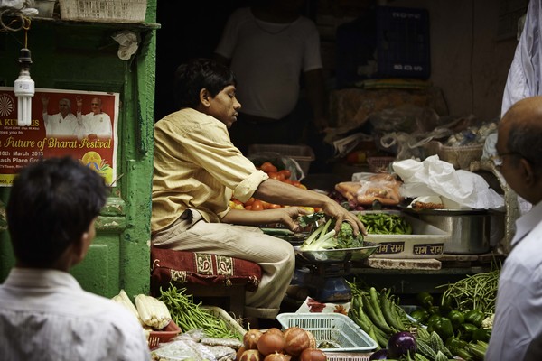 Vegetales frescos en el Mercado Chandi Chowk de Nueva Delhi (Foto: Visual Banquet)